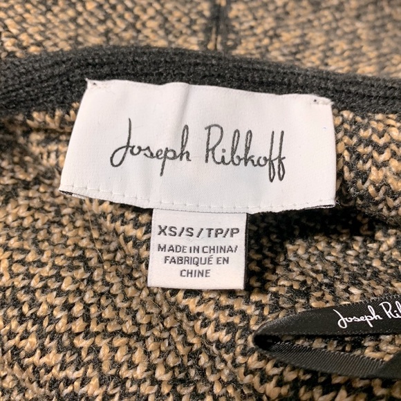 JOSEPH Ribkoff open cardigan pockets faux leather/crystals trim Women’s XS/S - Picture 3 of 10